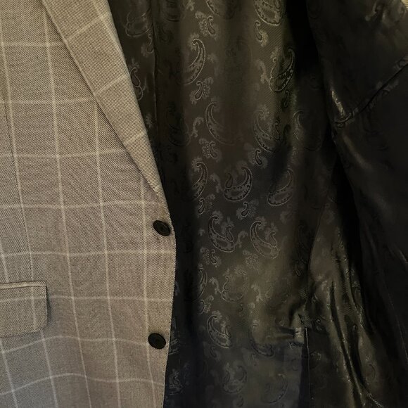 Arnold Brant Mens Sport Coat Gray Windowpane Lightweight Blazer 40S corporate - Picture 5 of 12